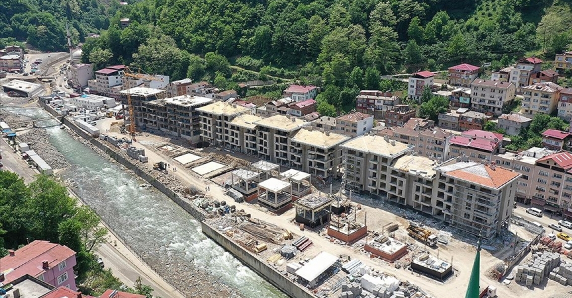 Sel felaketinin yaşandığı Dereli'de yeni yapıların inşasında sona yaklaşıldı