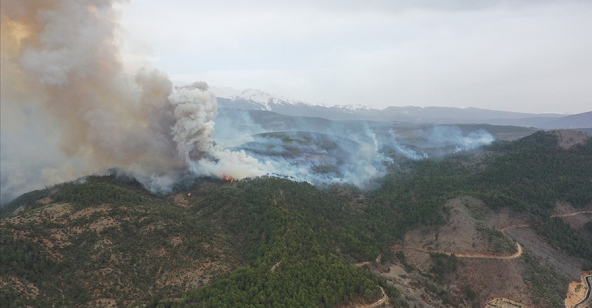 Bursa'da ormanlık alandaki yangına müdahale sürüyor