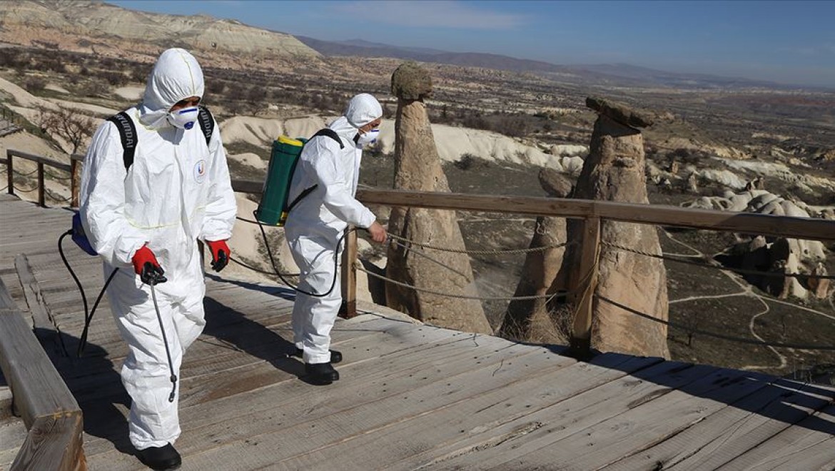 Kapadokya'da koronavirüse karşı dezenfeksiyon çalışması