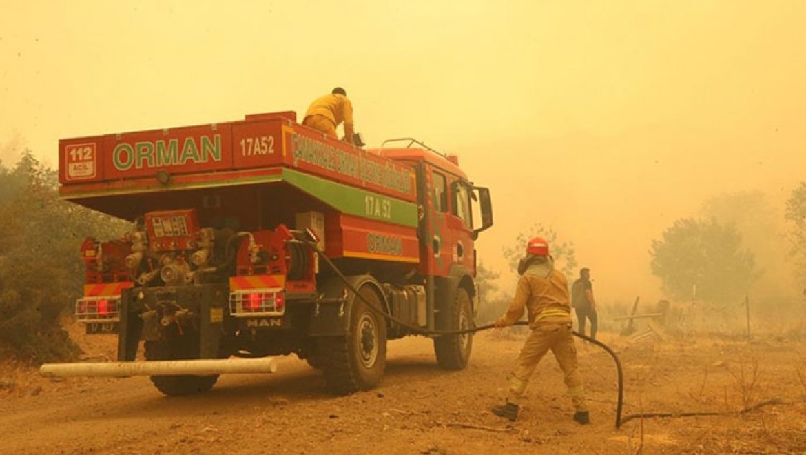 Çanakkale'deki orman yangınına havadan ve karadan müdahale ediliyor