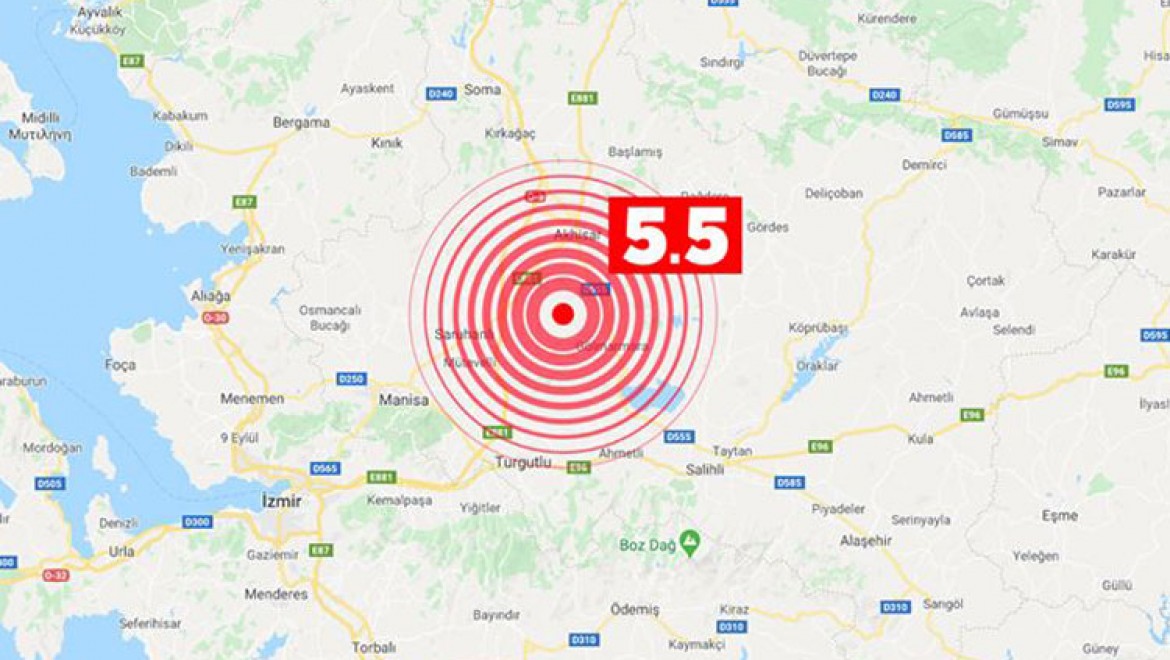 Manisa'da 5.5 büyüklüğünde deprem