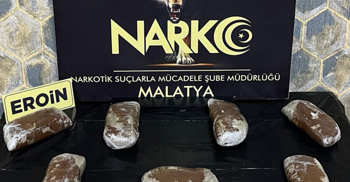 Malatya'da yolcu otobüsünde 3 kilo 660 gram eroin ele geçirildi